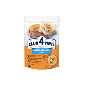 Club 4 Paws Somonlu Premium Pouch 80 gr Yavru Kedi Yaş Mama