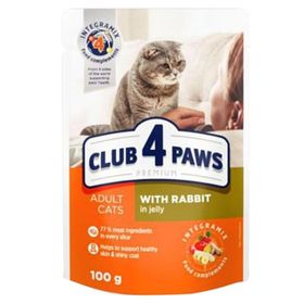 Club4Paws Premium Tavşanlı Pouch 24x100 gr Kedi Konservesi