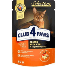 Club4Paws Selection Dana Etli ve Sebzeli Pouch Yetişkin 80 gr Kedi Maması