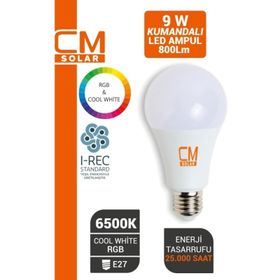 CmSolar 9 W Led Rgb E27 Duy Ampul