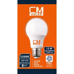 CmSolar E27 Duy 3200K 13 W Sarı Işık LED Ampul