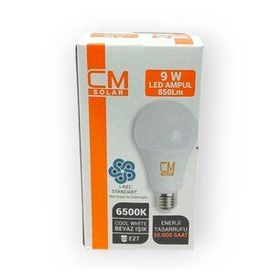 CmSolar E27 Duylu 9 W Led Beyaz Işık Ampul