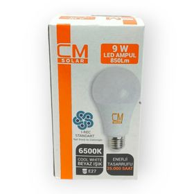 CmSolar E27 Duylu 9 W Led Beyaz Işık Ampul