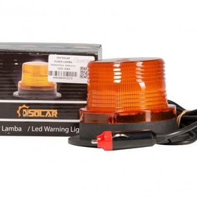 CmSolar Sarı Mıknatıslı Kablolu Flash Lamba 12 V-24 V Çakar Tepe Lambası