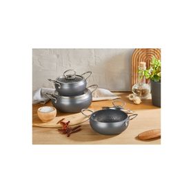 Cocinero 3554 6 Parça Granit Mini Küre Antrasit Tencere Seti