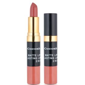 Cocosh She Smile Matte Lipstick Lasting 2in1 No:02 Latte Lipgloss Ruj