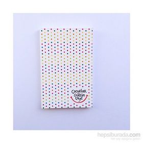 Çocuklar Gülsün Diye Logolu Puantiyeli 9 x 14 Defter