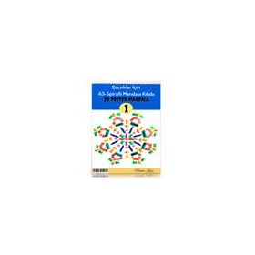 Çocuklar İçin A-3 Spiralli Mandala Kitabı-1 Enine Boyuna Eğitim