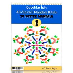 Çocuklar İçin A-3 Spiralli Mandala Kitabı-1 Enine Boyuna Eğitim