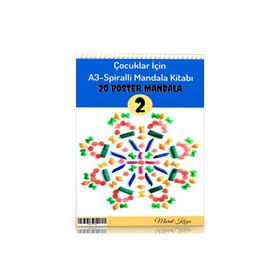 Çocuklar İçin A-3 Spiralli Mandala Kitabı-2 Enine Boyuna Eğitim