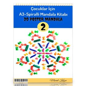 Çocuklar İçin A-3 Spiralli Mandala Kitabı-2 Enine Boyuna Eğitim