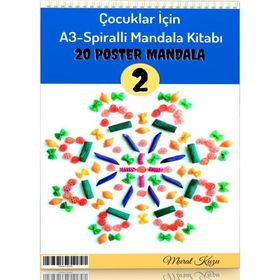 Çocuklar İçin A-3 Spiralli Mandala Kitabı-2 Enine Boyuna Eğitim
