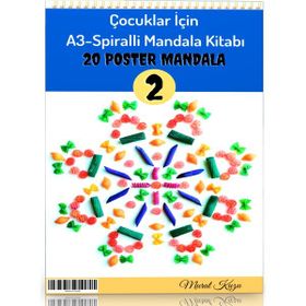 Çocuklar İçin A-3 Spiralli Mandala Kitabı-2 Enine Boyuna Eğitim