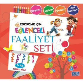 Çocuklar İçin Eğlenceli Faaliyet Seti Kırmızı Kitap +5 - Parıltı Yayınları