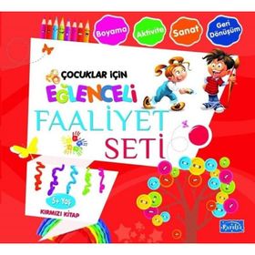 Çocuklar İçin Eğlenceli Faaliyet Seti Kırmızı Kitap +5 - Parıltı Yayınları