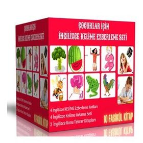 Çocuklar İçin İngilizce Kelime Ezberleme Seti 10 Fasikül Kitap Enine Boyuna Eğitim