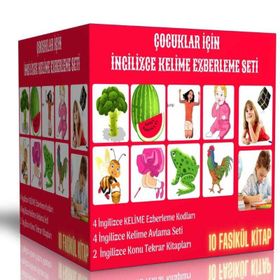 Çocuklar İçin İngilizce Kelime Ezberleme Seti 10 Fasikül Kitap Enine Boyuna Eğitim