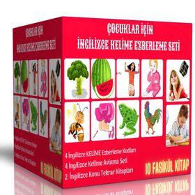 Çocuklar İçin İngilizce Kelime Ezberleme Seti 10 Fasikül Kitap Enine Boyuna Eğitim