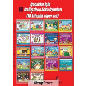 Çocuklar İçin IQ Geliştiren Zeka Oyunları - 18 Kitaplık Süper Set - Bahar Çelik