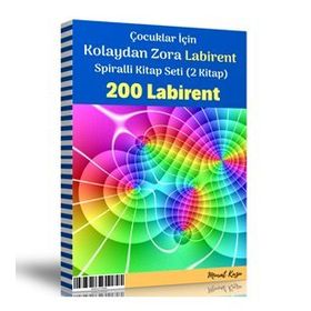 Çocuklar İçin Kolaydan Zora Spiralli Labirent Kitap Seti 2 Kitap Enine Boyuna Eğitim