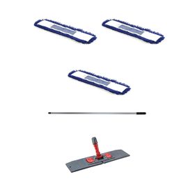 Cod-Ex 3 Adet 40 cm Orlon Nemli Palet Tablet Toz Toplama Statik Mop Takımı Seti