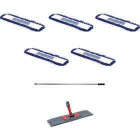 Cod-Ex 5 Adet 40 cm Orlon Nemli Palet Tablet Toz Toplama Statik Mop Takımı Seti