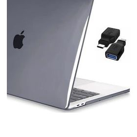Codegen Apple 13 Macbook Air A2337 M1 Kristal Gri Kılıf Koruyucu Kapak + Usb Çevirici