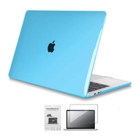 Codegen Apple 13 Macbook Pro A2338 M1 Kristal Mavi Kılıf Koruyucu + Ekran Filmi