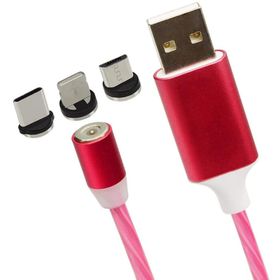 Codegen CDG-CNV82 3in1 Lightning-Micro USB-Type C Mıknatıslı Kırmızı Ledli Şarj Data Kablosu