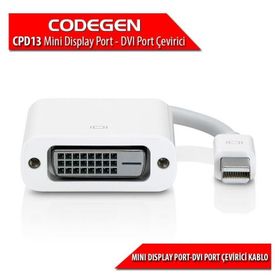 Codegen CPD13 Mini DISPLAY PORT to DVI 24+5 Erkek-Dişi Beyaz Dönüştürücü Adaptör