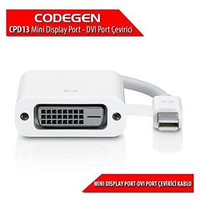 Codegen CPD13 Mini DISPLAY PORT to DVI 24+5 Erkek-Dişi Beyaz Dönüştürücü Adaptör