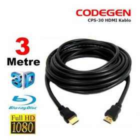 Codegen CPS30 3 mt HDMI to HDMI 3D Gold 1.4V 2K HDMI Kablo