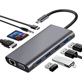 Codegen USB 3.1 Type-C – 11in1 4xUSB 3.0+HDMI+VGA+USB 3.1 Type-C + RJ45 Ethernet+ SD/Micro Sd Kart Çevirici Adaptör