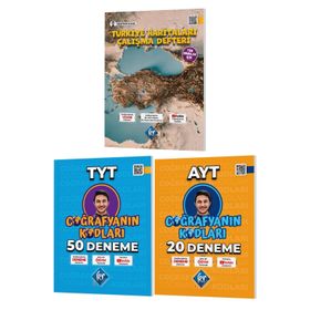 Coğrafyanın Kodları TYT-AYT Coğrafya 50+20 Deneme Türkiye Haritaları Çalışma Defteri Seti KR Akademi