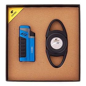 Cohiba Mavi-Siyah İkili Çakmak Kesici Puro Set
