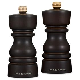 Cole & Mason London Çikolata Renkli Ahşap 130 mm Tuz ve Biber Değirmenleri