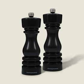 Cole & Mason London Parlak Siyah 180 mm Tuz ve Biber Değirmenleri