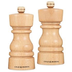 Cole & Mason Londra Doğal Kayın 130 mm Tuz ve Karabiber Değirmenleri