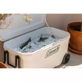 Coleman Xtreme Wheeled 100 Qt Tekerlekli Marine 94.6 lt Beyaz Soğutucu Buzluk