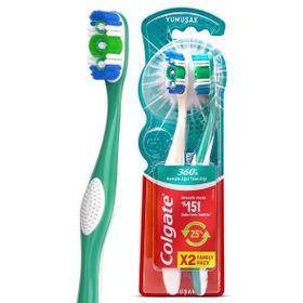Colgate 360 Komple Ağız Temizliği Çok Yönlü Koruma Yumuşak 2 Adet Diş Fırçası