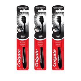 Colgate 360 Siyah Charcoal Orta 3 Adet Diş Fırçası