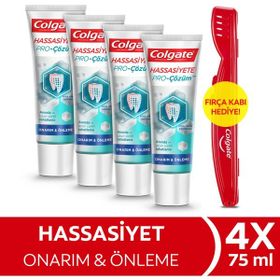 Colgate 4x75 ml Hassasiyete Pro Çözüm Onarım ve Önleme Diş Macunu + Fırça Kabı