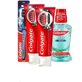 Colgate Aktif Kömür Diş Macunu+Plax Ağız Bakım Suyu+Flexi Diş Fırçası