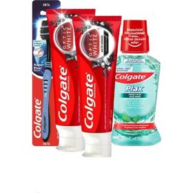 Colgate Aktif Kömür Diş Macunu+Plax Ağız Bakım Suyu+Flexi Diş Fırçası