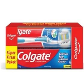 Colgate Avantajlı Ağız Bakım Paketi 75 ml Çürüklere Karşı Maksimum Koruma Diş Macunu + Diş Fırçası 02250025020