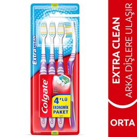 Colgate Extra Clean Orta 3+1 4'lü Diş Fırçası