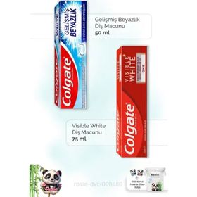 Colgate Gelişmiş Beyazlık 50 ml + Visible White 75 ml Diş Macunu ve Rosie