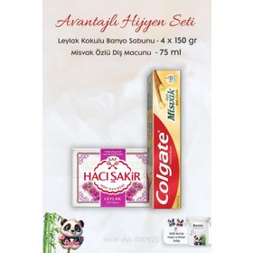 Colgate H. Şakir Leylak Kokulu Banyo Sabunu 4x150 gr +Misvak Özlü 75 ml Diş Macunu
