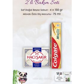 Colgate H. Şakir Saf Doğal Kokulu Banyo Sabunu 4x150 gr +Misvak Özlü 75 ml Diş Macunu