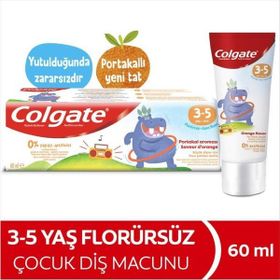 Colgate Kids Portakal Aromalı Florürsüz 3-5 Yaş 60 ml Diş Macunu